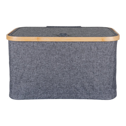 Noto Basket - Basket, bamboo/textile, dark grey 30x45x25 cm