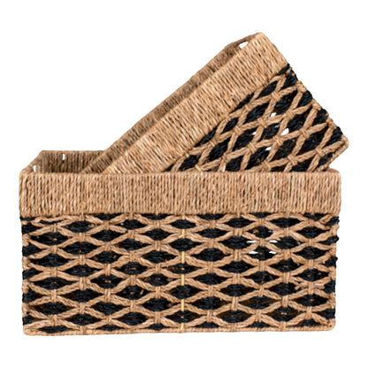 Manden Salar – zeegras, zwart/naturel, set van 2