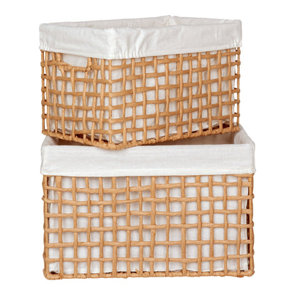 Manden Bustelo – papiergaren, naturel, set van 2