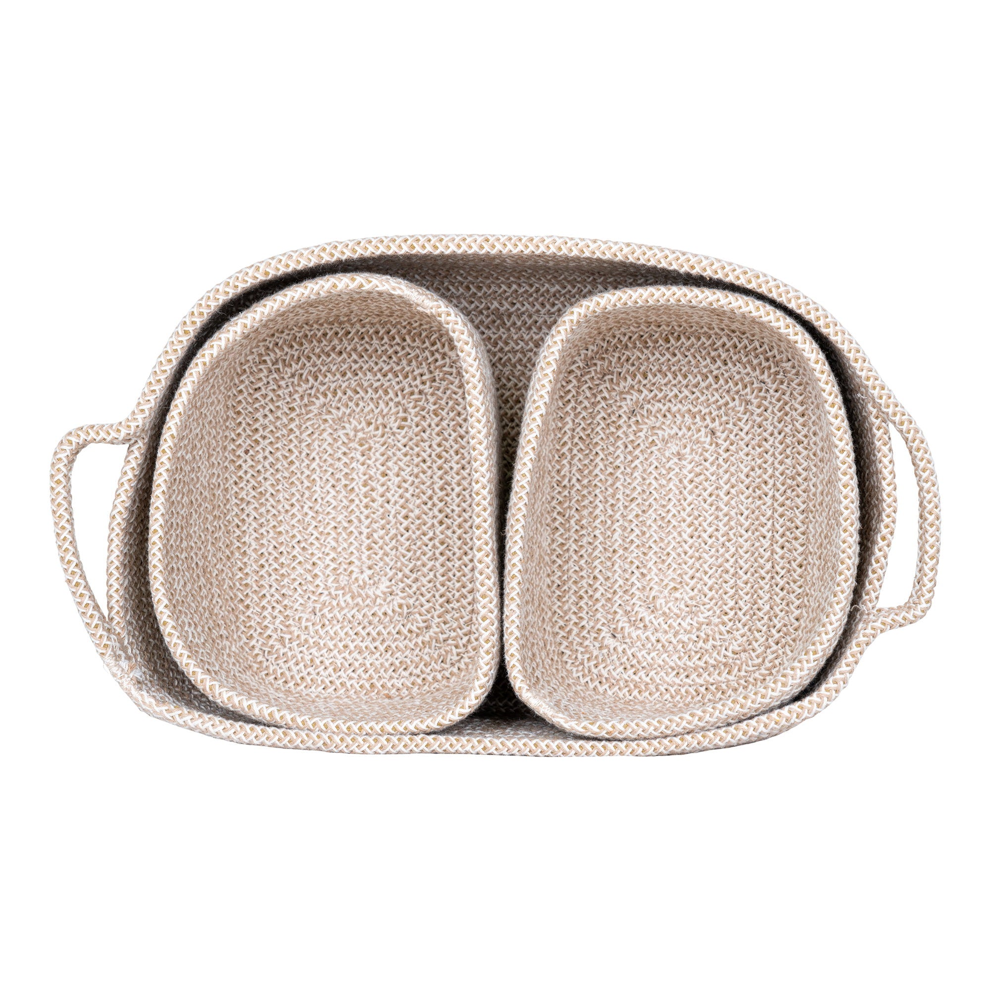 Teixo Baskets - Baskets, cotton, beige set of 3