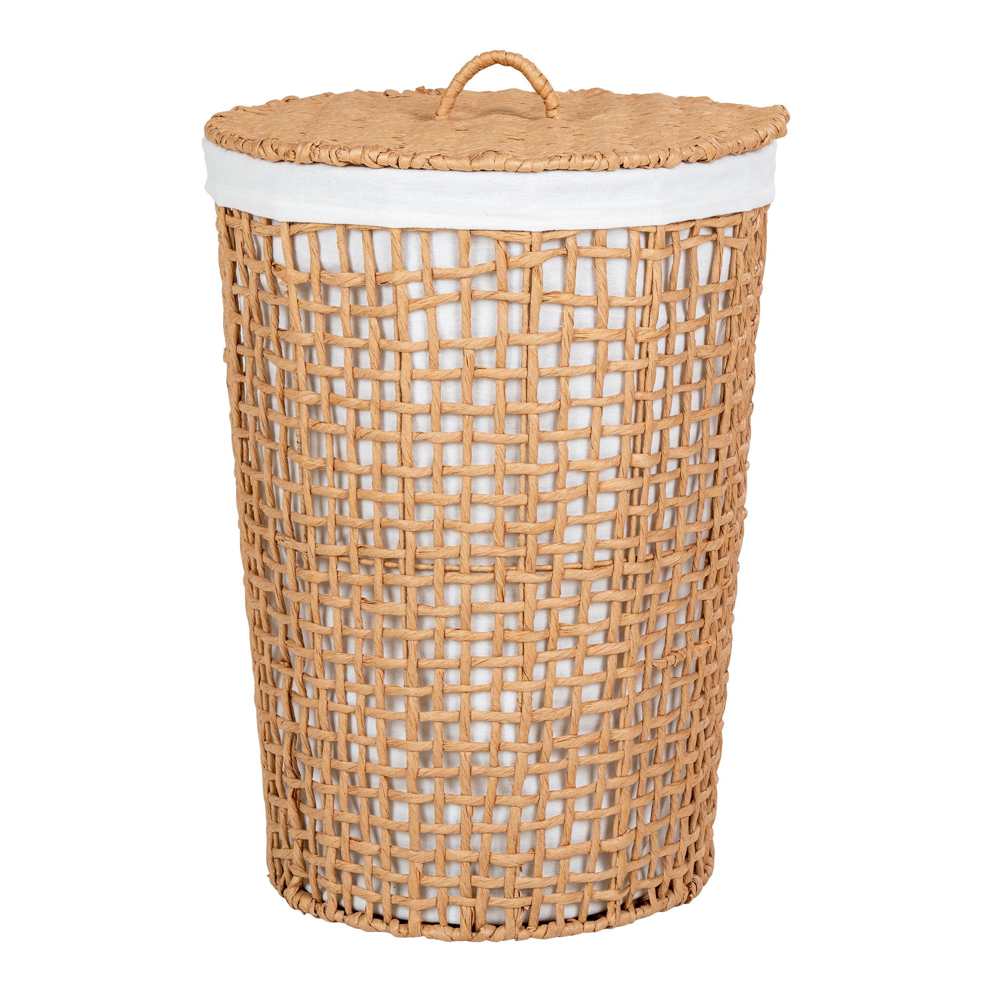 Pomal Wäschekorb – Papier/Metall, natur/weiß, ø42×56 cm