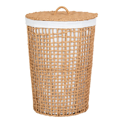 Pomal Wäschekorb – Papier/Metall, natur/weiß, ø42×56 cm