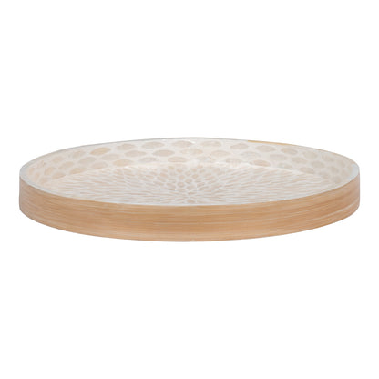 Tablett - <p>Tablett, Bambus/Capiz, beige 40x40x3,5 cm</p>