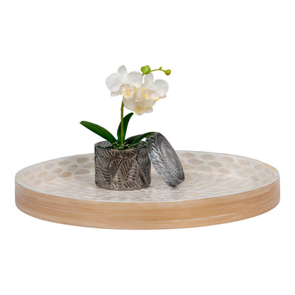 Tablett - <p>Tablett, Bambus/Capiz, beige 40x40x3,5 cm</p>