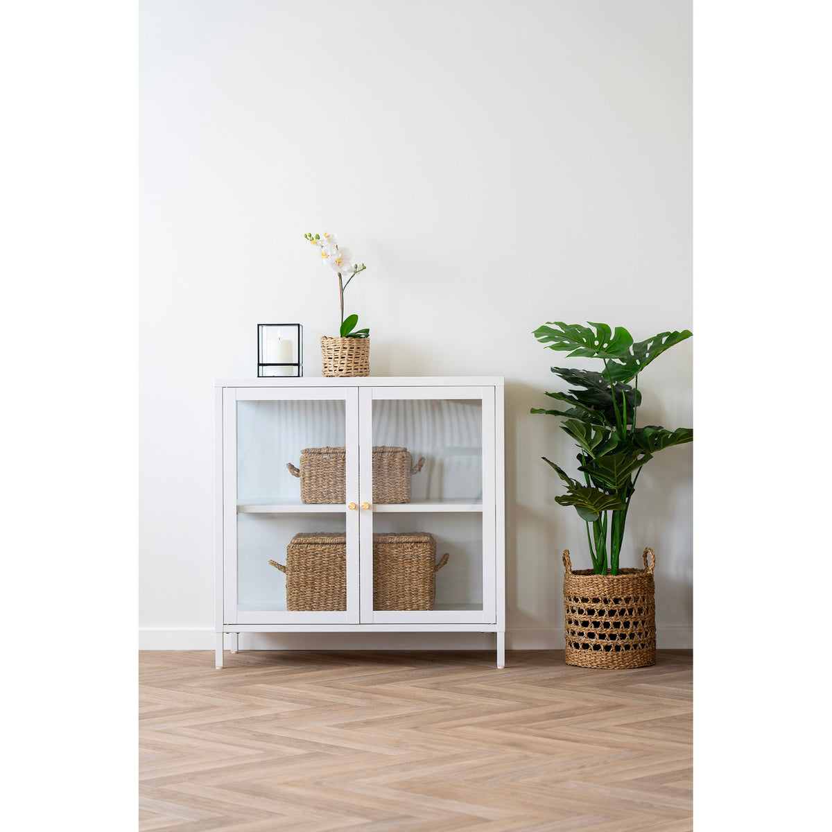 Bogra Baskets - Körbe, Seegras/Metall, natur 2er-Set