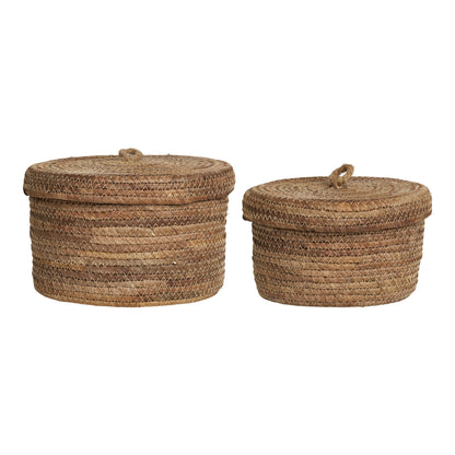 Desio Baskets - Baskets, banana leaf, natural set of 2