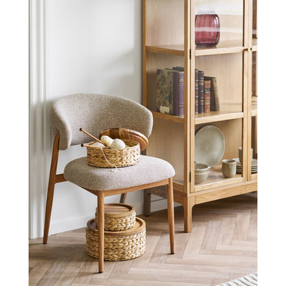 Botofte Baskets - Körbe mit Holzdeckel, Wasserhyazinthe, Natur 3er Set