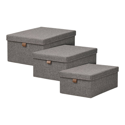 Noto Storage Boxes – Aufbewahrungsboxen, Textil, dunkelgrau 3er Set