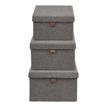 Noto Storage Boxes – Aufbewahrungsboxen, Textil, dunkelgrau 3er Set