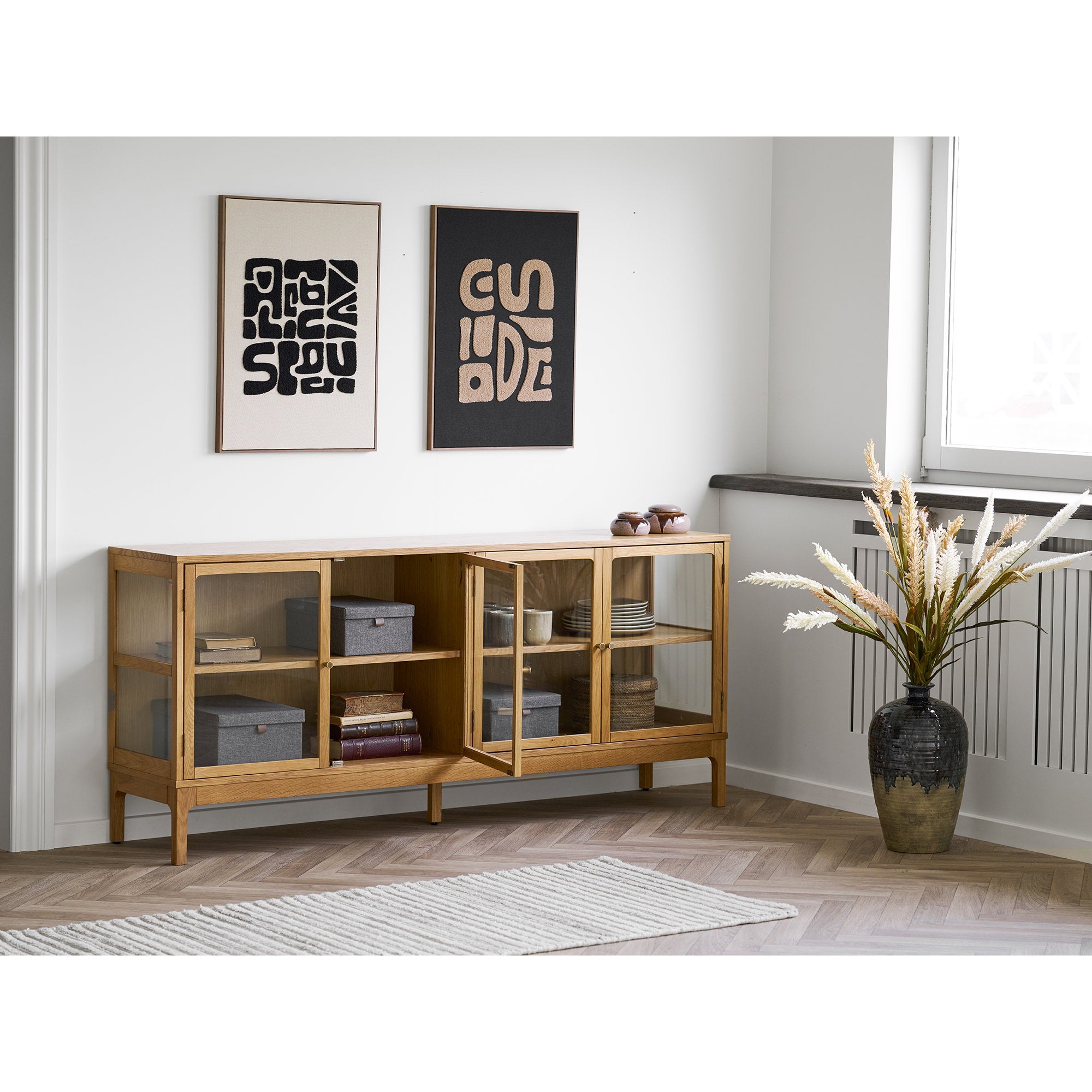 Noto Storage Boxes – Aufbewahrungsboxen, Textil, dunkelgrau 3er Set