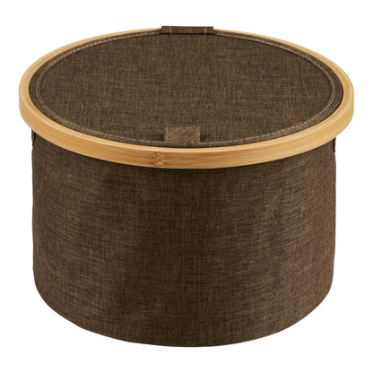 Noto Korb - Korb, rund, Bambus/Textil, braun, ø30x20 cm