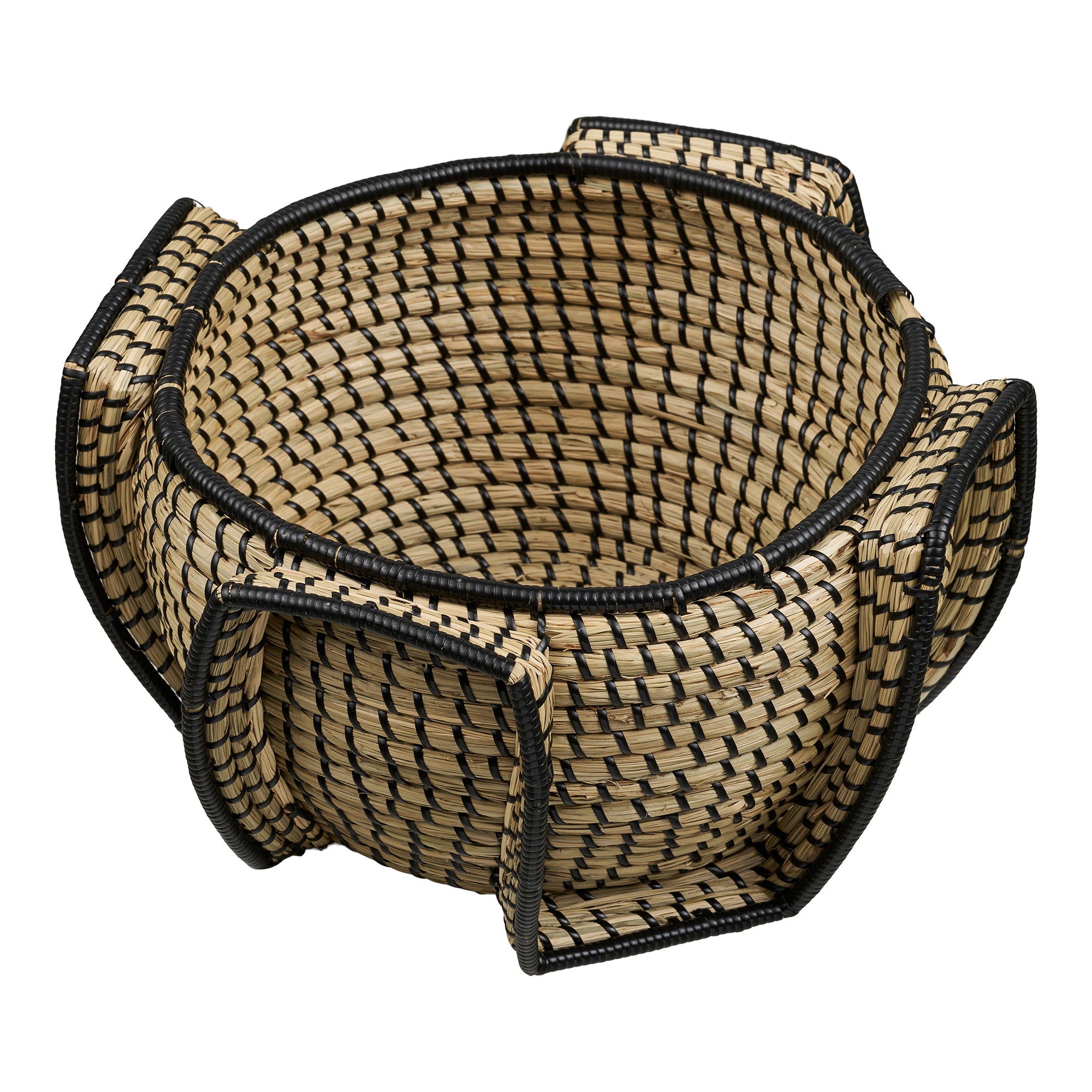 Medan Korb - Korb, Seegras, natur/schwarz, ø33x20 cm
