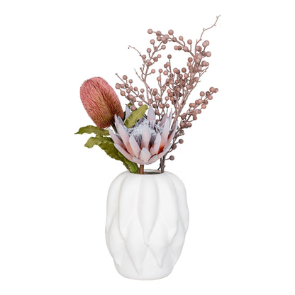 Vase – Vase, Keramik, beige 19,5x19,5x26 cm