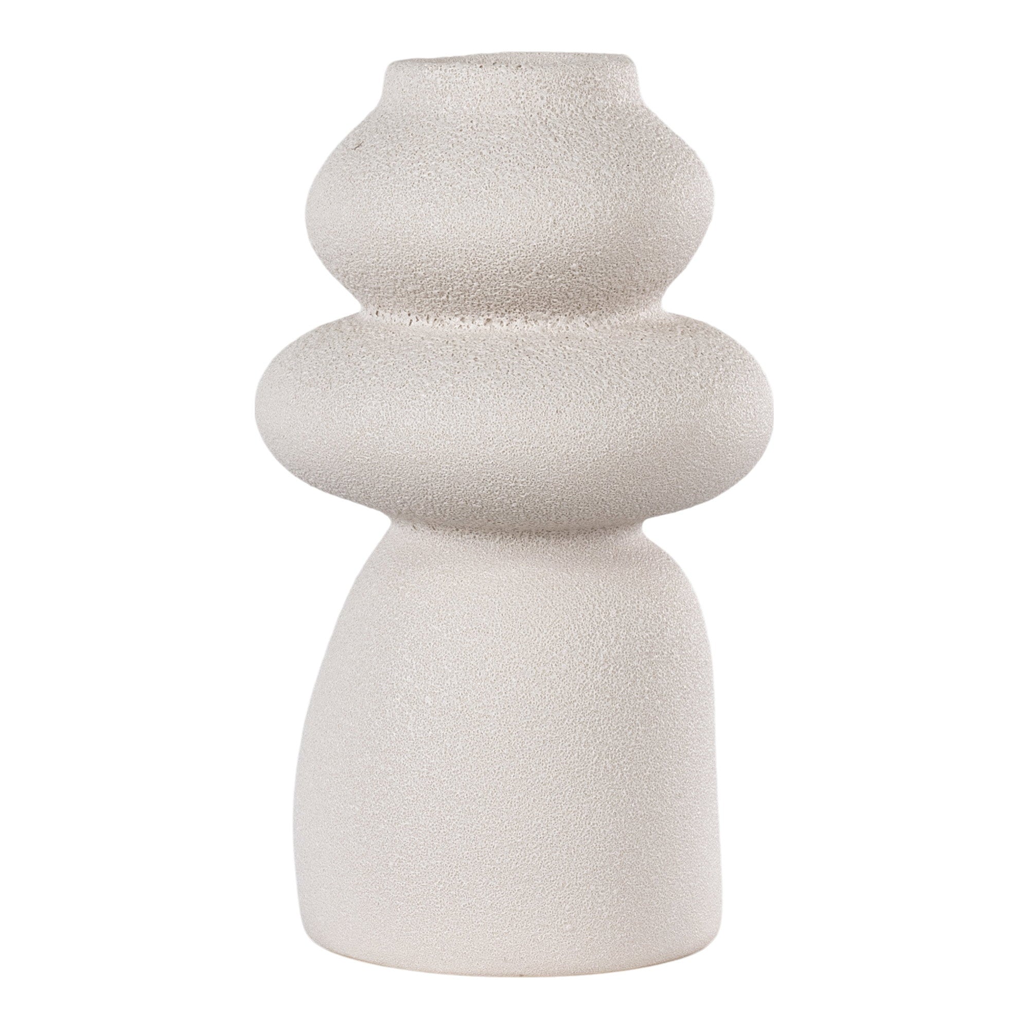 Vase - Vase, ceramic, beige ø14,5x26,5 cm