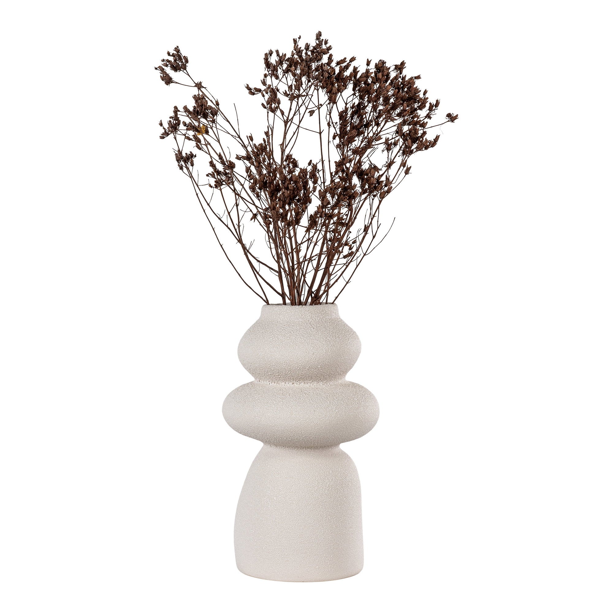 Vase - Vase, ceramic, beige ø14,5x26,5 cm