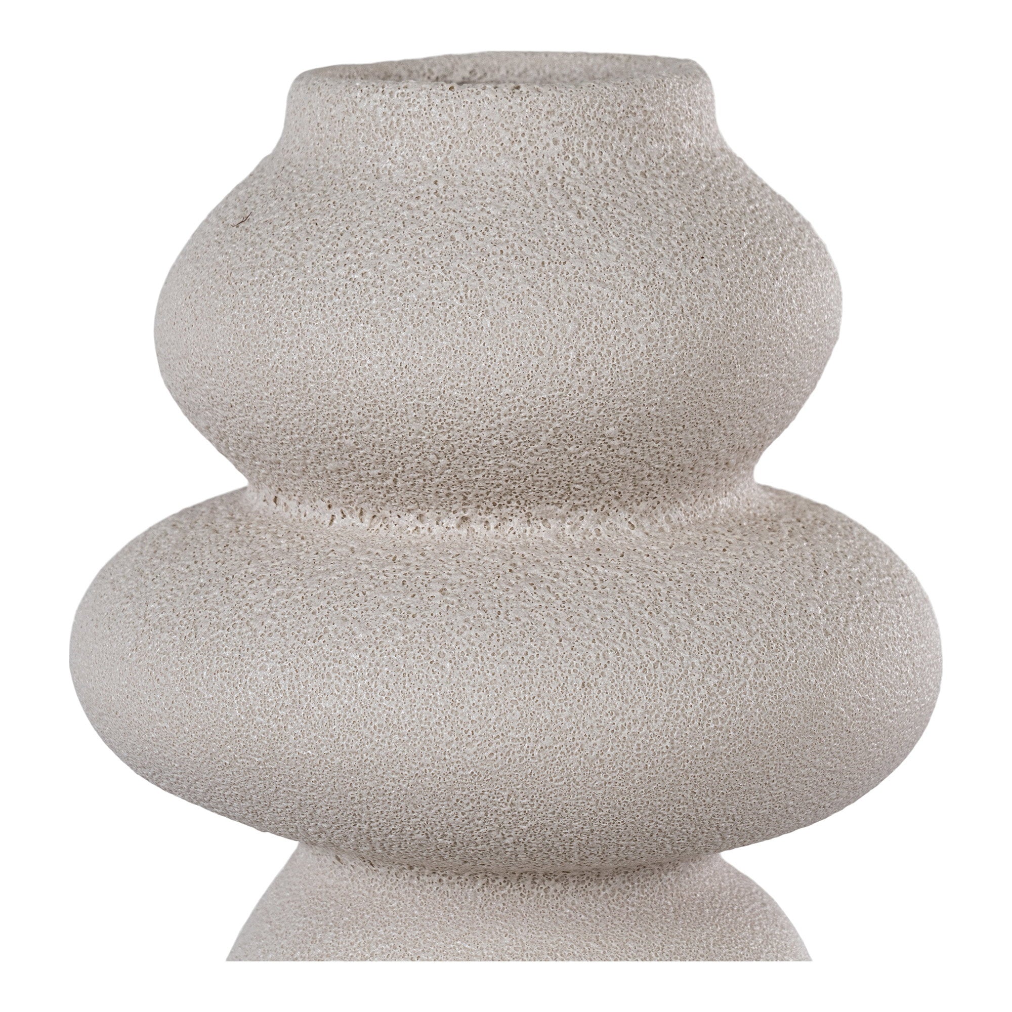 Vase - Vase, ceramic, beige ø14,5x26,5 cm