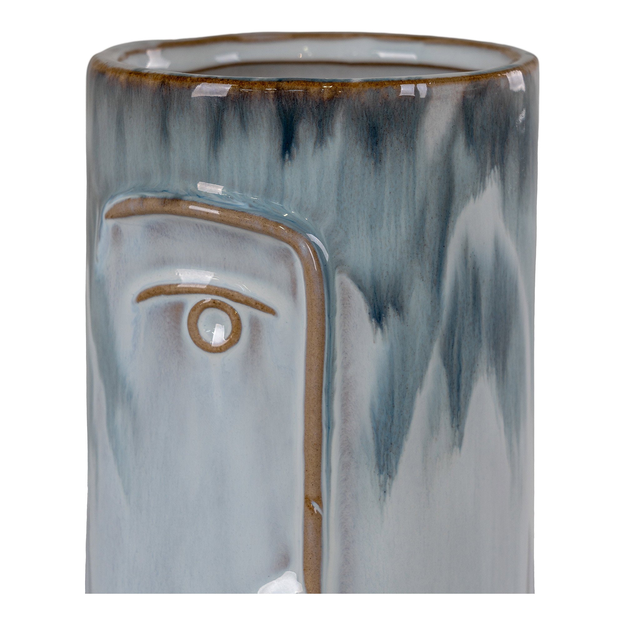 Vase - Vase, ceramic, blue ø9x17 cm