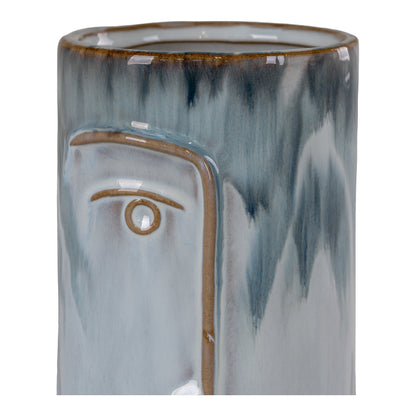 Vase - Vase, ceramic, blue ø9x17 cm