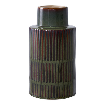Vase - Vase, ceramic, green/brown ø16x30 cm