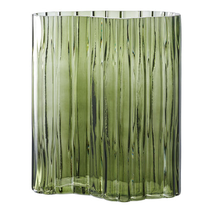 Vase - Vase, Glas, rauchgrün 21x12x26,5 cm