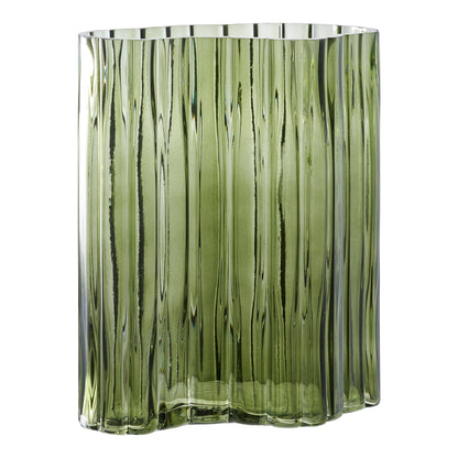 Vase - Vase, Glas, rauchgrün 21x12x26,5 cm