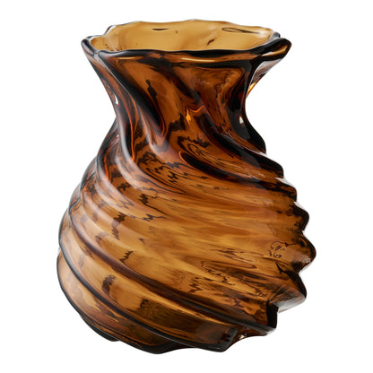 Vaas – mondgeblazen glas, smoked brown, ø16x18,5 cm