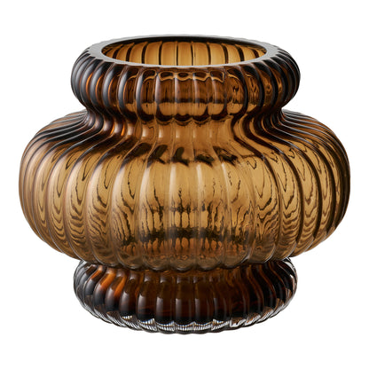 Vase - Vase, mouthblown glass, smoked brown ø20x16 cm