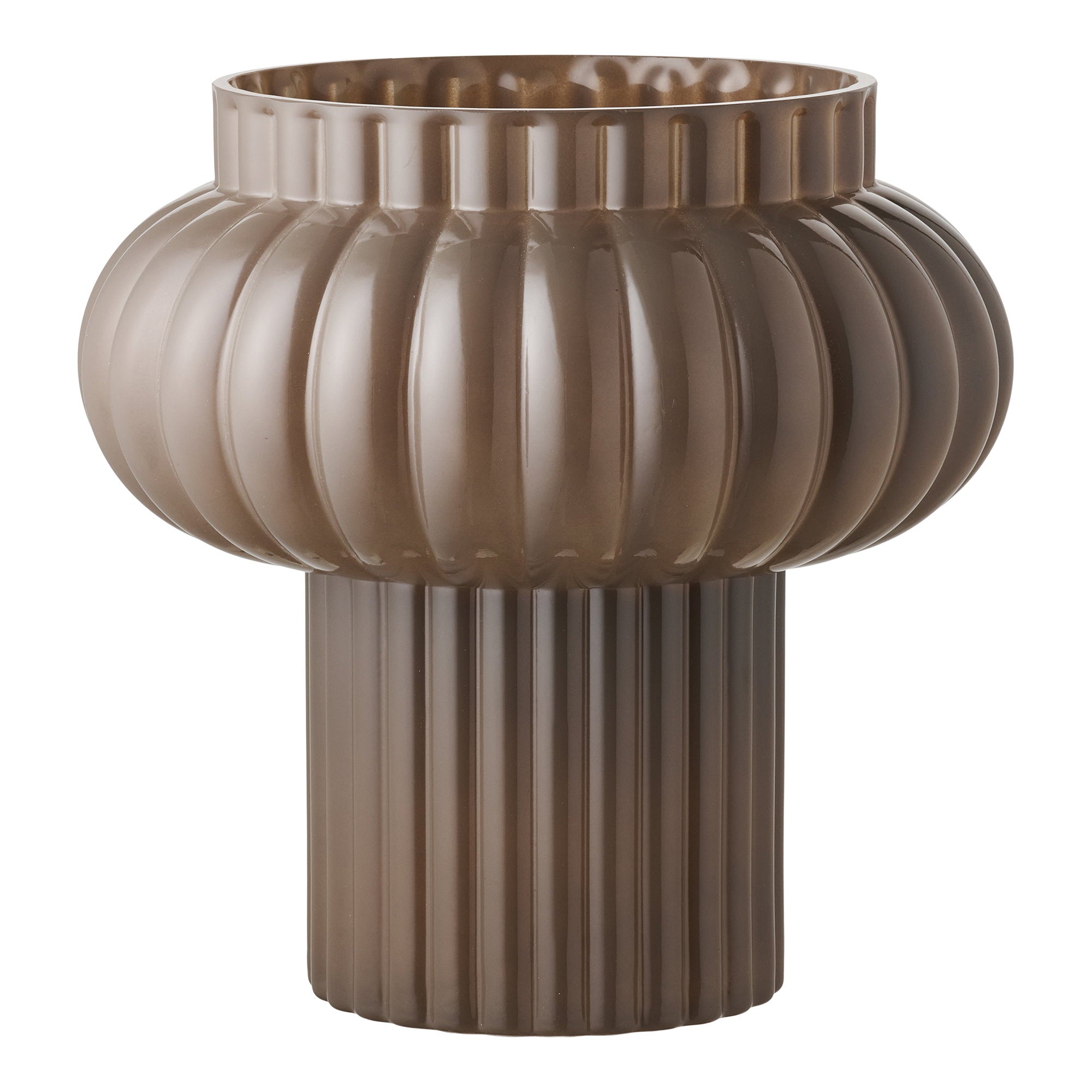 Vase - Vase, mouthblown glass, brown ø27x27 cm