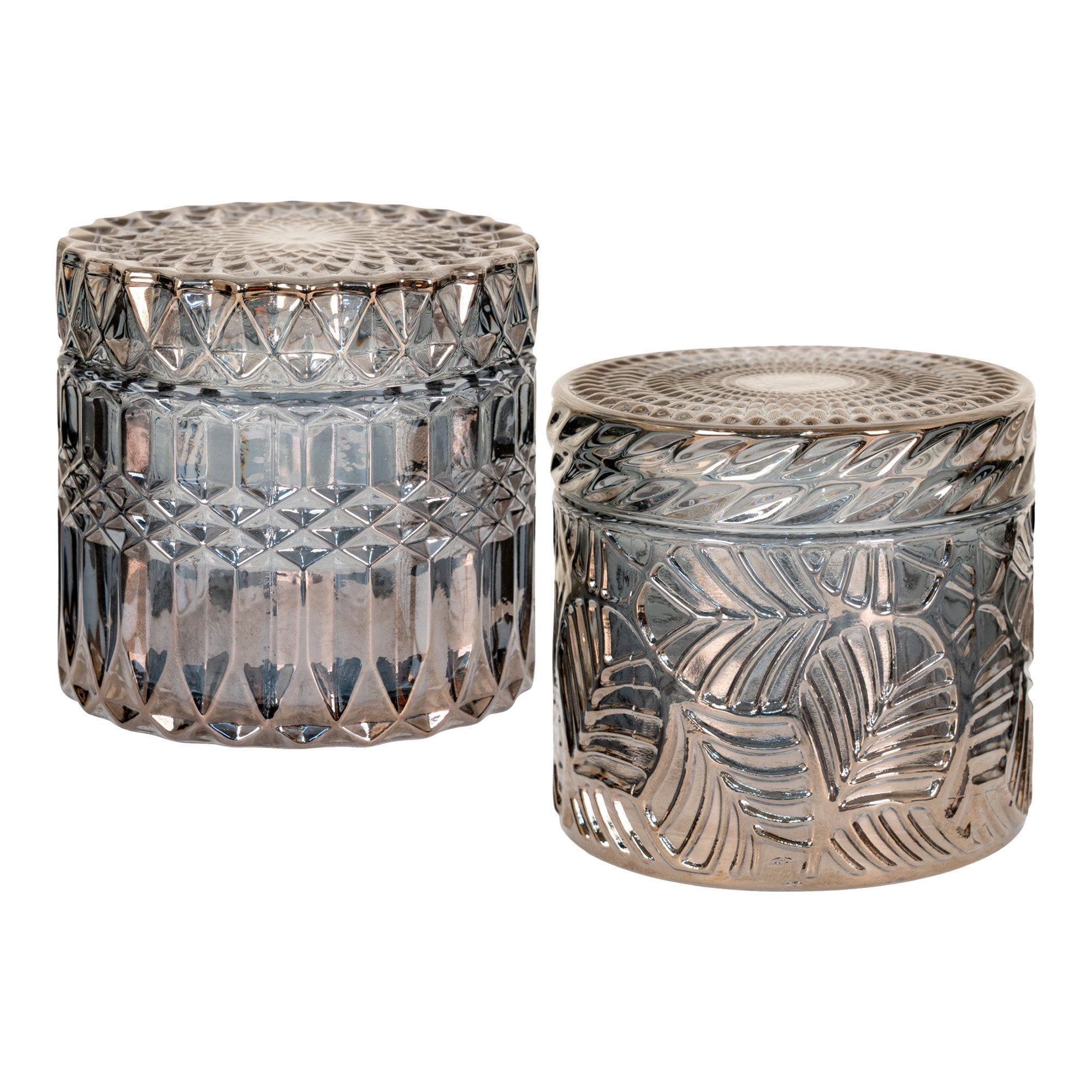 Jars - Jars, glass, smoked color set of 2