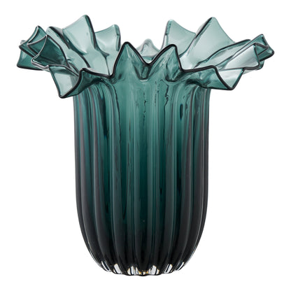 Vase – Vase, mundgeblasenes Glas, dunkelgrün ø25x30 cm