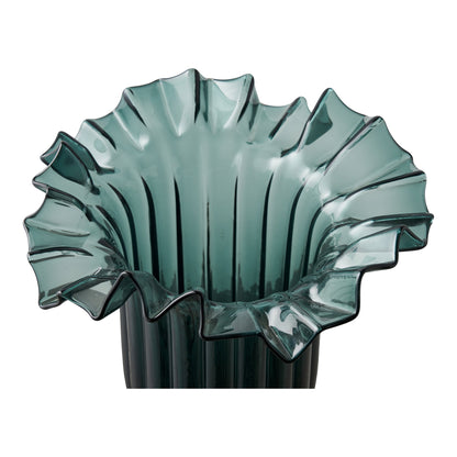 Vase – Vase, mundgeblasenes Glas, dunkelgrün ø25x30 cm