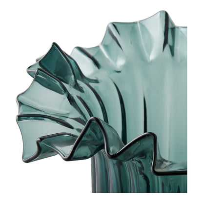 Vase – Vase, mundgeblasenes Glas, dunkelgrün ø25x30 cm