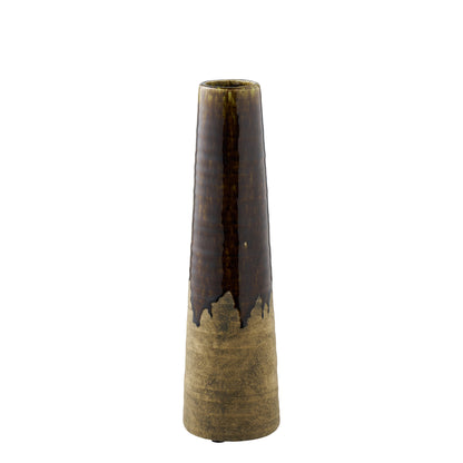 Vase - Vase, ceramic, brown ø11x39 cm