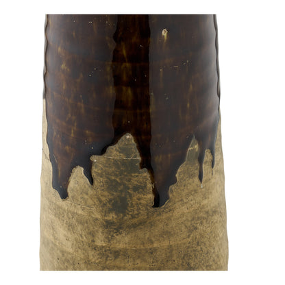 Vase - Vase, ceramic, brown ø11x39 cm