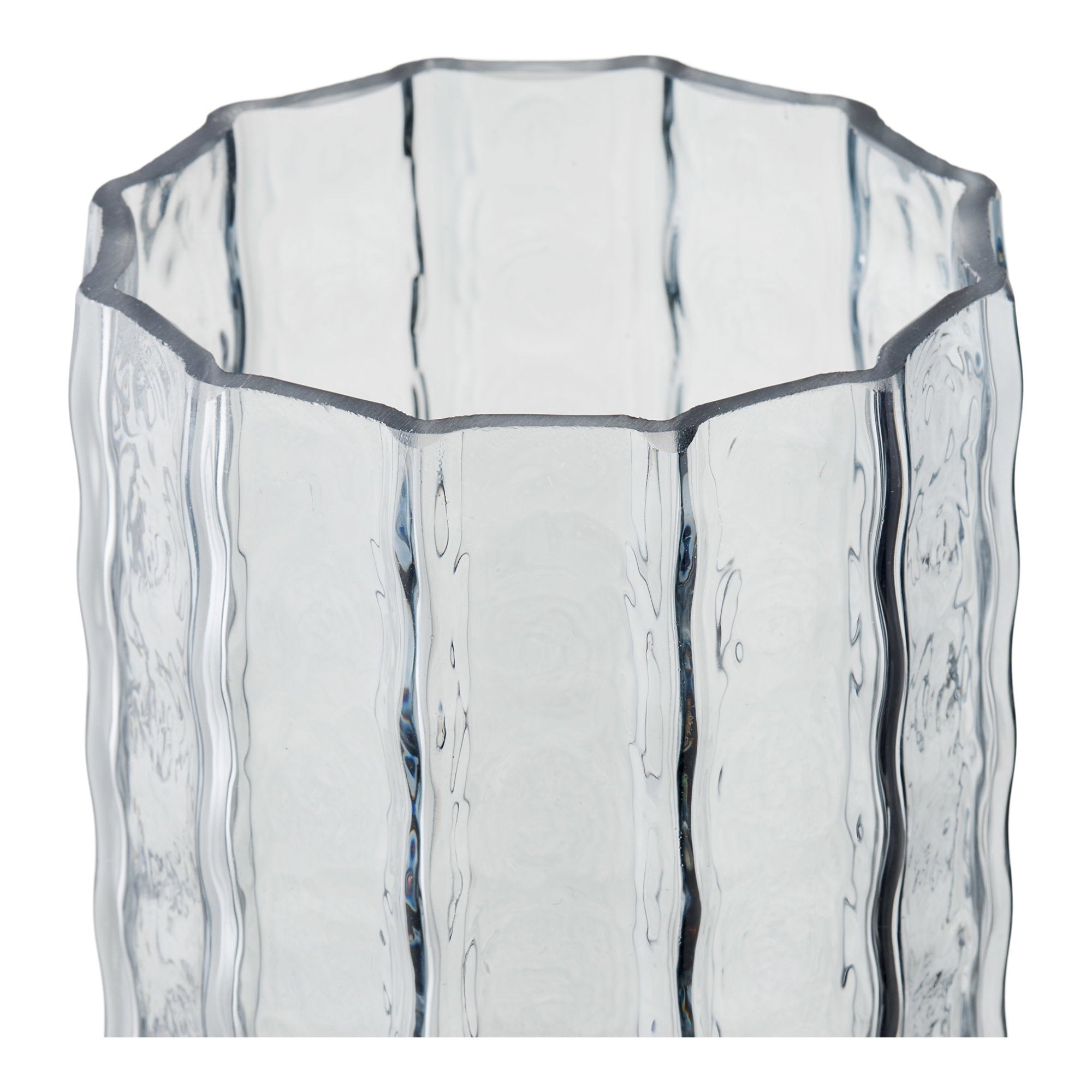 Vase - Vase, mundgeblasenes Glas, rauchgrau, ø10x20 cm