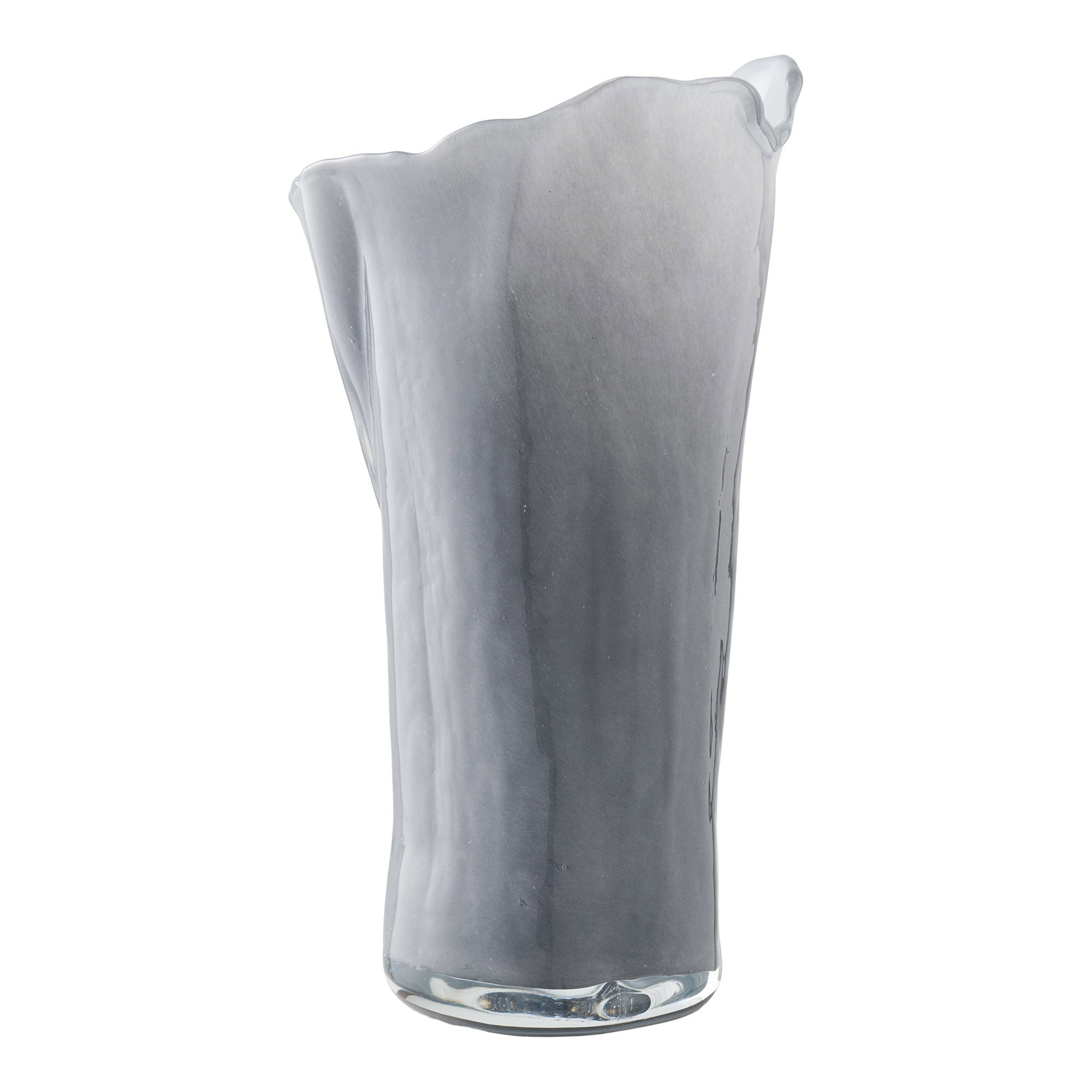 Vase – Vase, mundgeblasen, grau/weiß, 13x12,5x24 cm