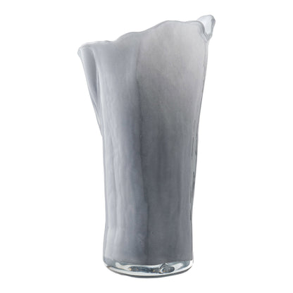 Vase – Vase, mundgeblasen, grau/weiß, 13x12,5x24 cm