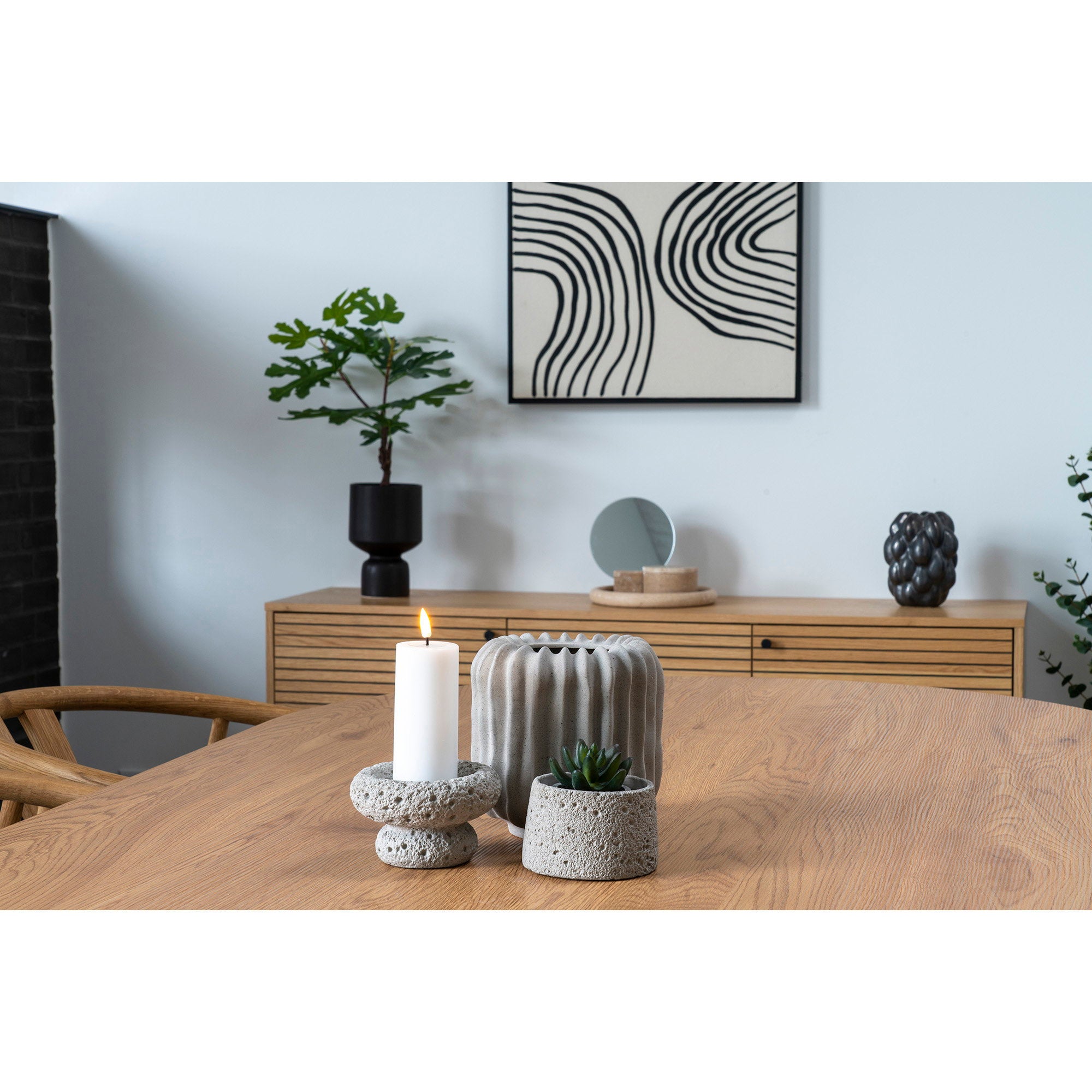 Bloempot zwart in interieur