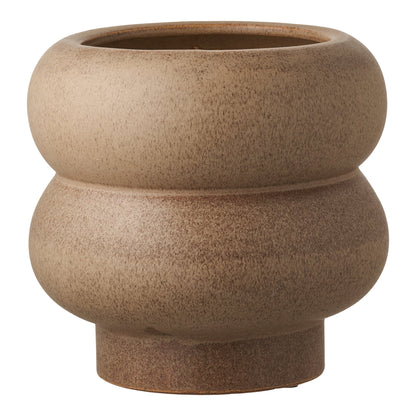 Ronde keramische bloempot in warm bruin, ø19×17,5 cm