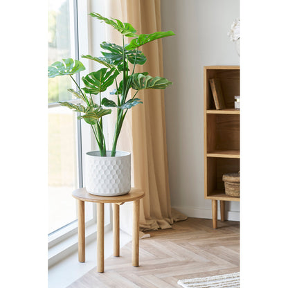 Bloempot staal wit volledig beeld