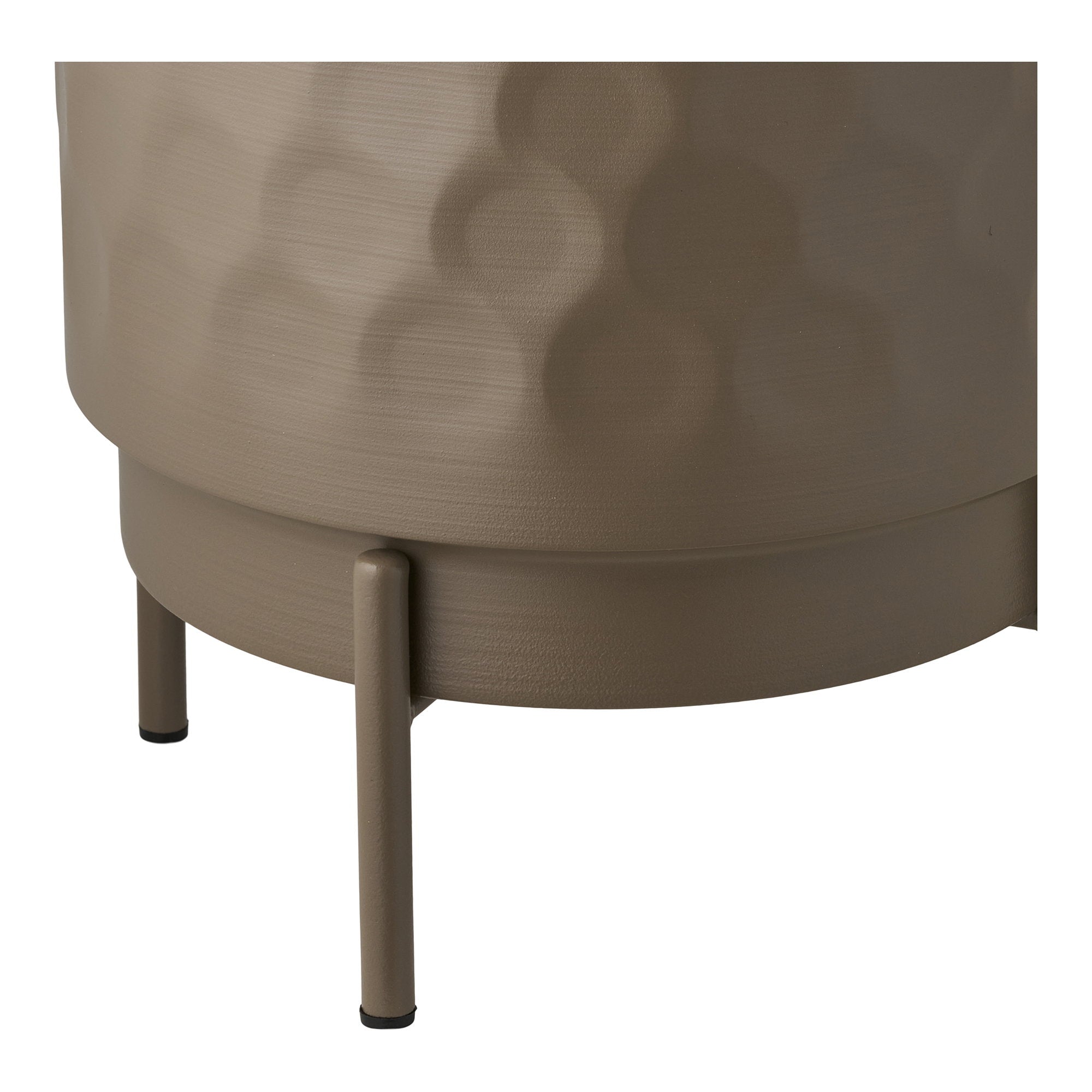 Ronde bloempot staal bruin met plant