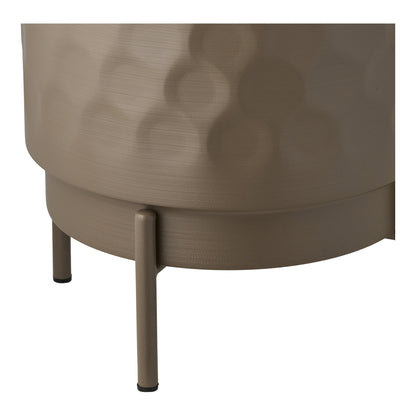 Ronde bloempot staal bruin met plant