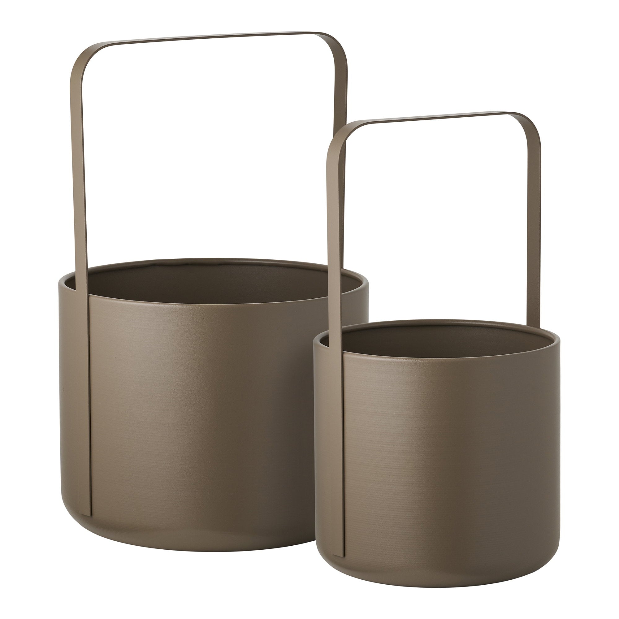 Flowerpot - Flowerpot, steel, brown set of 2