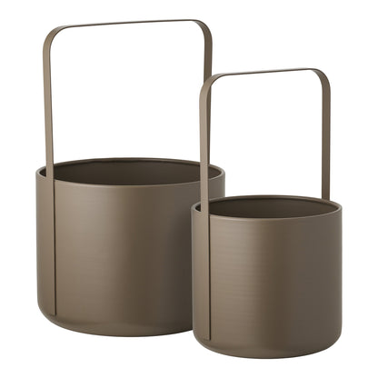 Flowerpot - Flowerpot, steel, brown set of 2