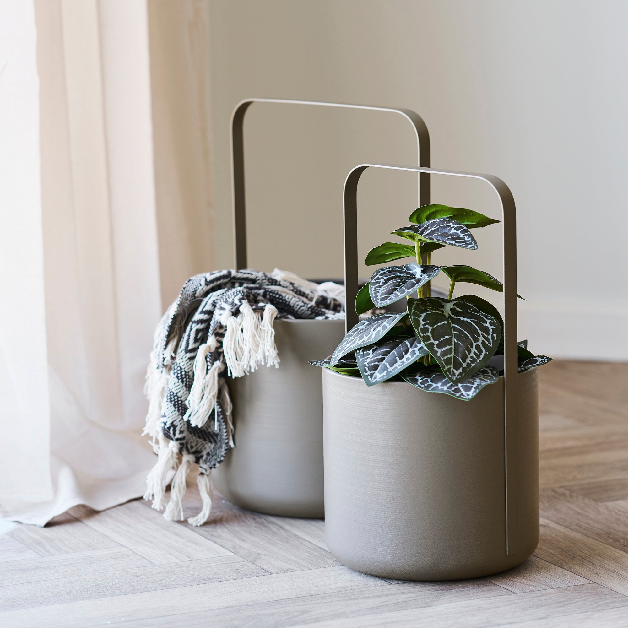 Flowerpot - Flowerpot, steel, brown set of 2