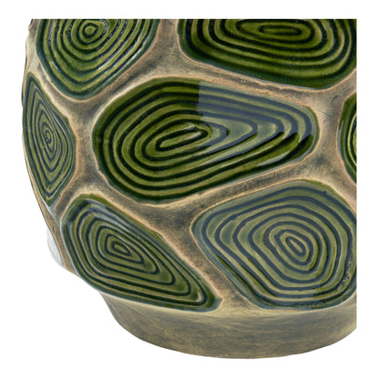 Blumentopf - Blumentopf, Keramik, dunkles Waldgrün/Braun, ø18x16 cm