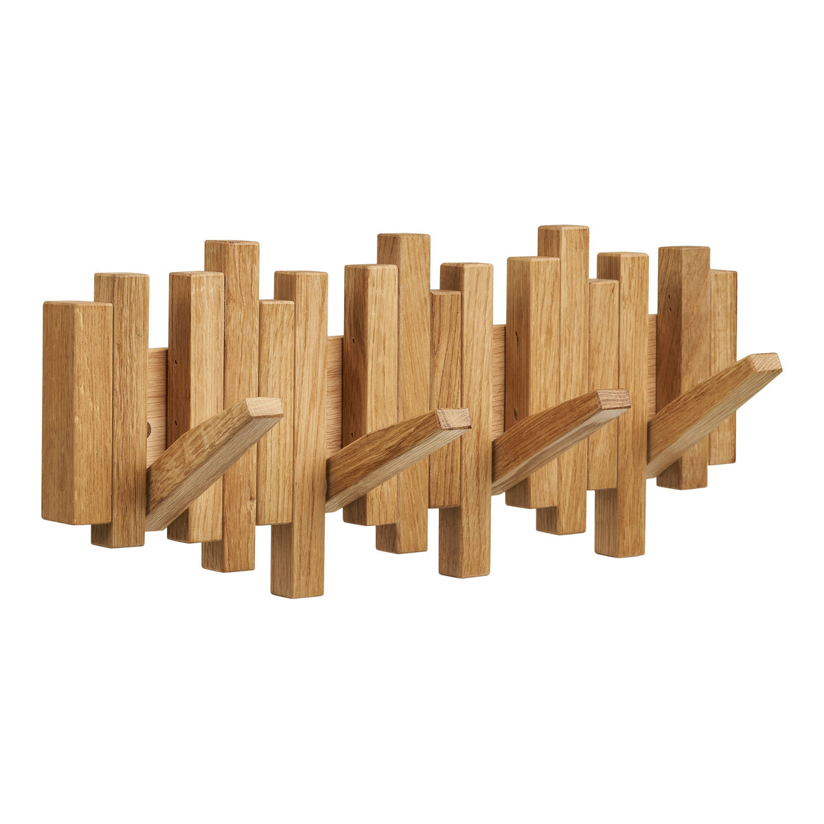 Wandkapstok Caltra – eikenhout, naturel, 40x3x18 cm