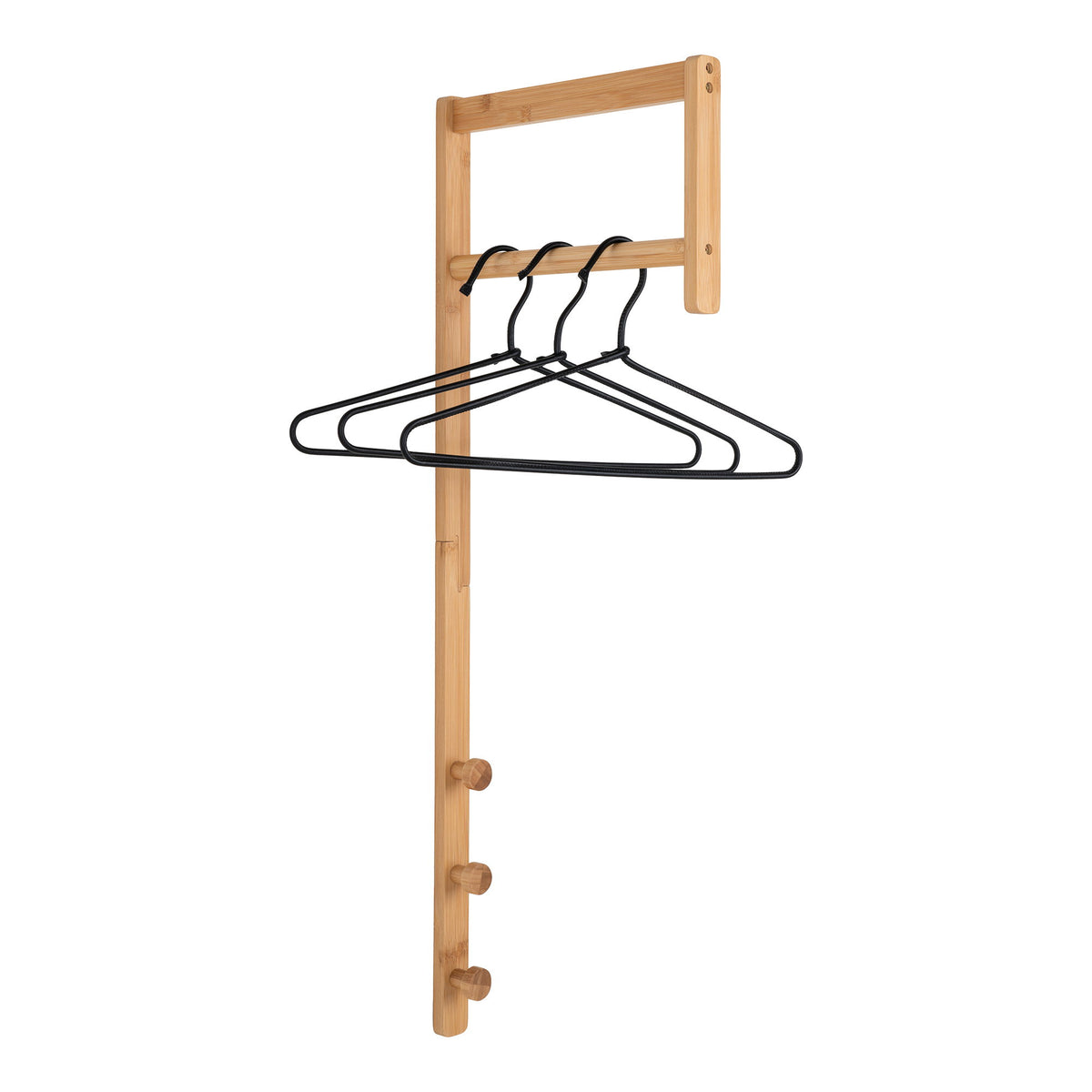 Kledingrek Trento – bamboe, naturel, 3x30x82 cm