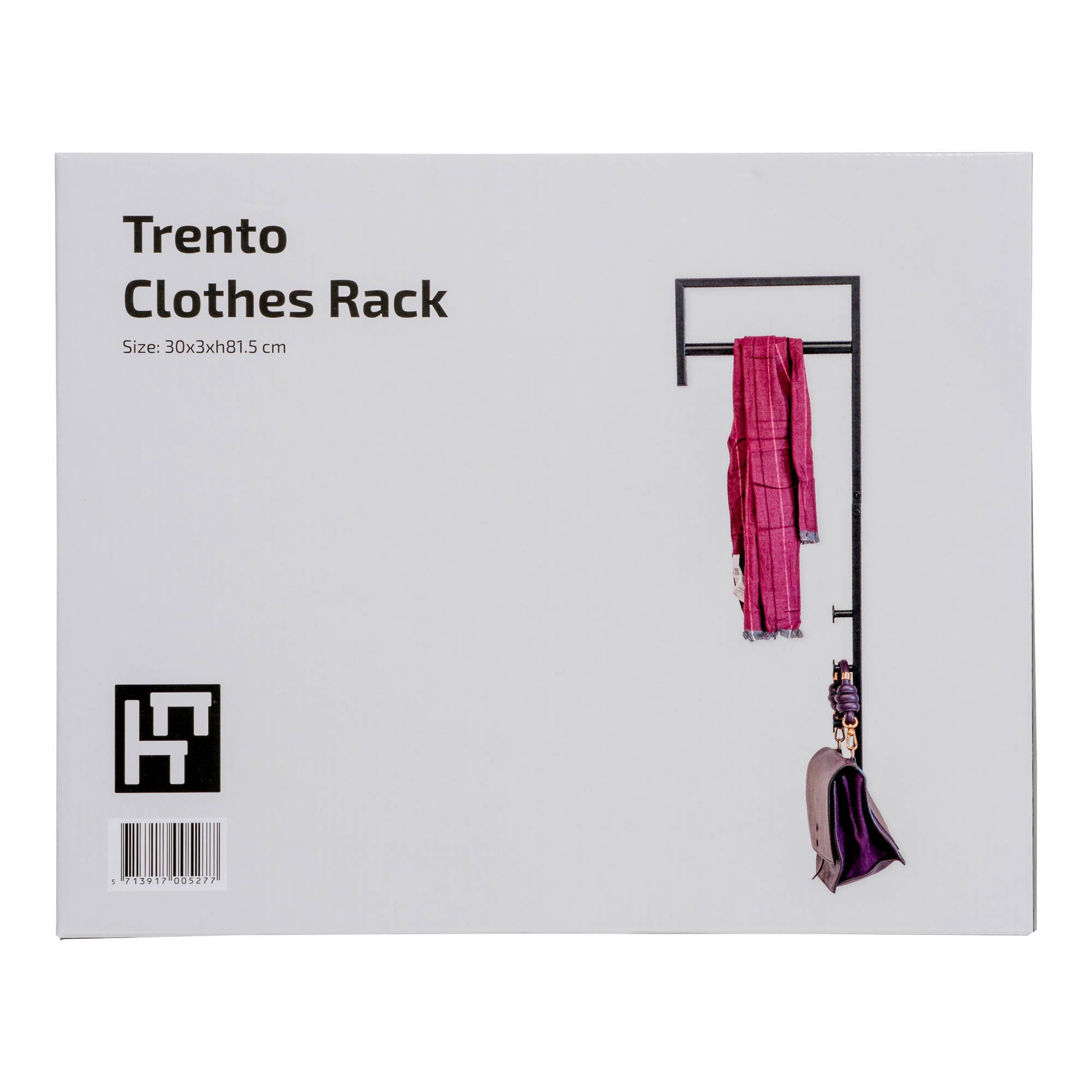 Trento Clothes Rack - Clothes rack, metal, black 3x30x82 cm