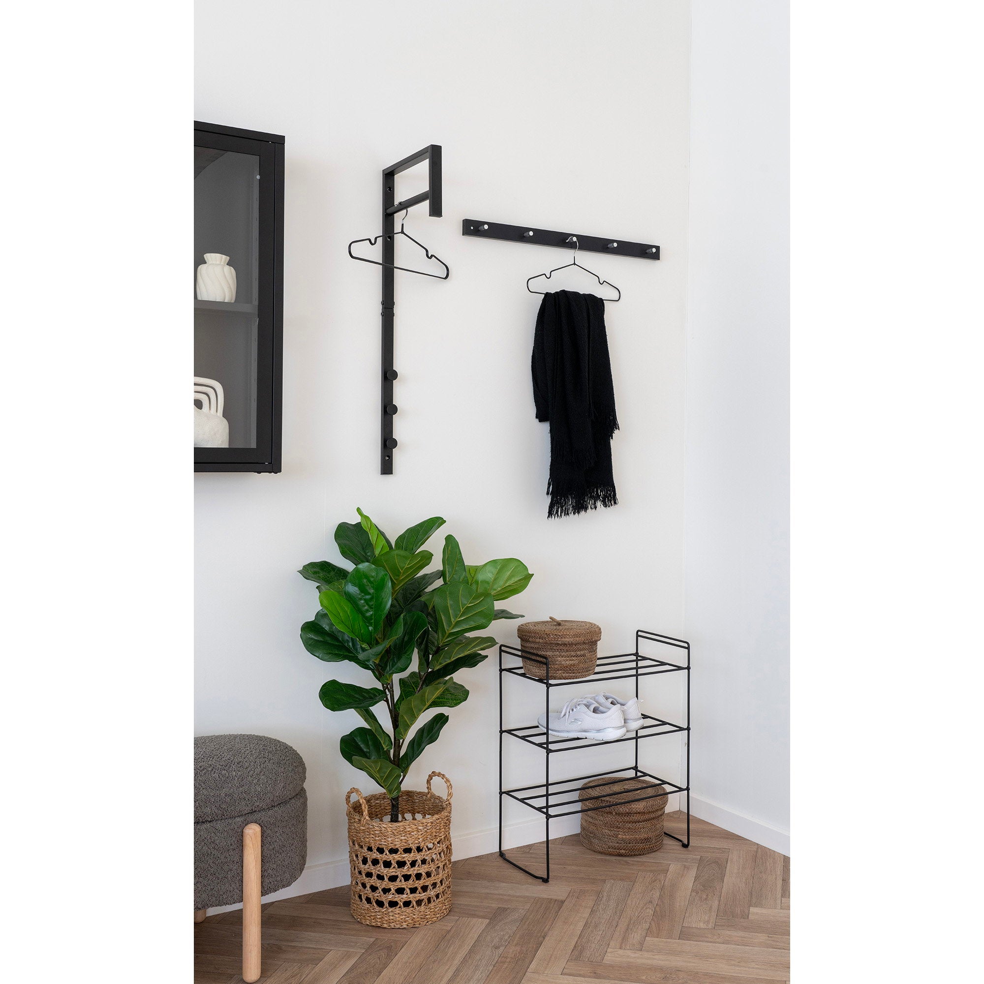 Trento Clothes Rack - Clothes rack, metal, black 3x30x82 cm
